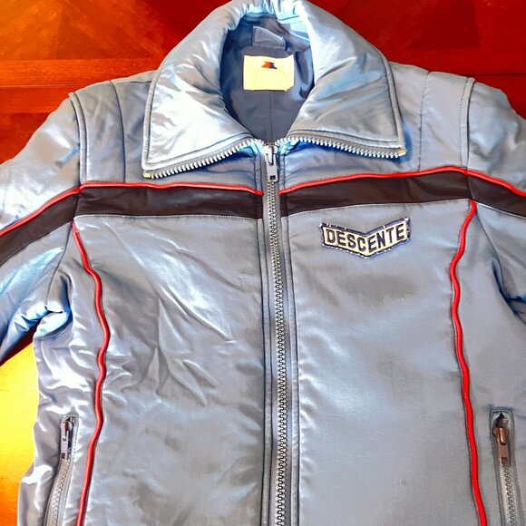 Vintage Descente‎ Womens Ski Jacket Size 48 Light Blue With Red & Black Accents - Picture 12 of 15